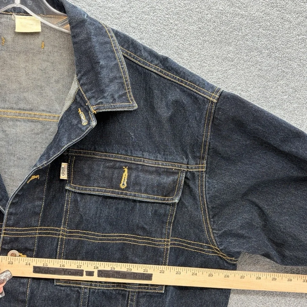 VTG Delf USA Jean Jacket Mens 2XL Denim Oversized Trucker Hip Hop Streetwear Y2K